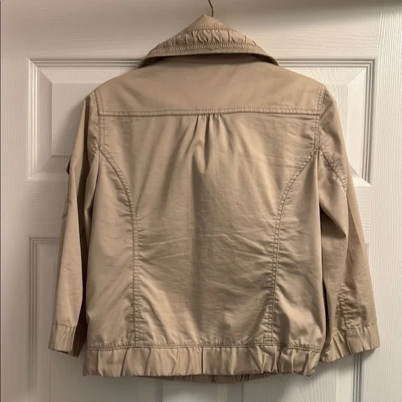 White House Black Market Tan Cropped Utility Jacket Size 4 - Picture 5 of 5